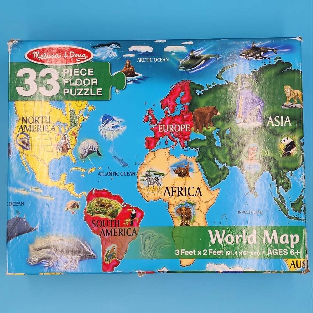 Melissa & Doug Colorful World Map Puzzle